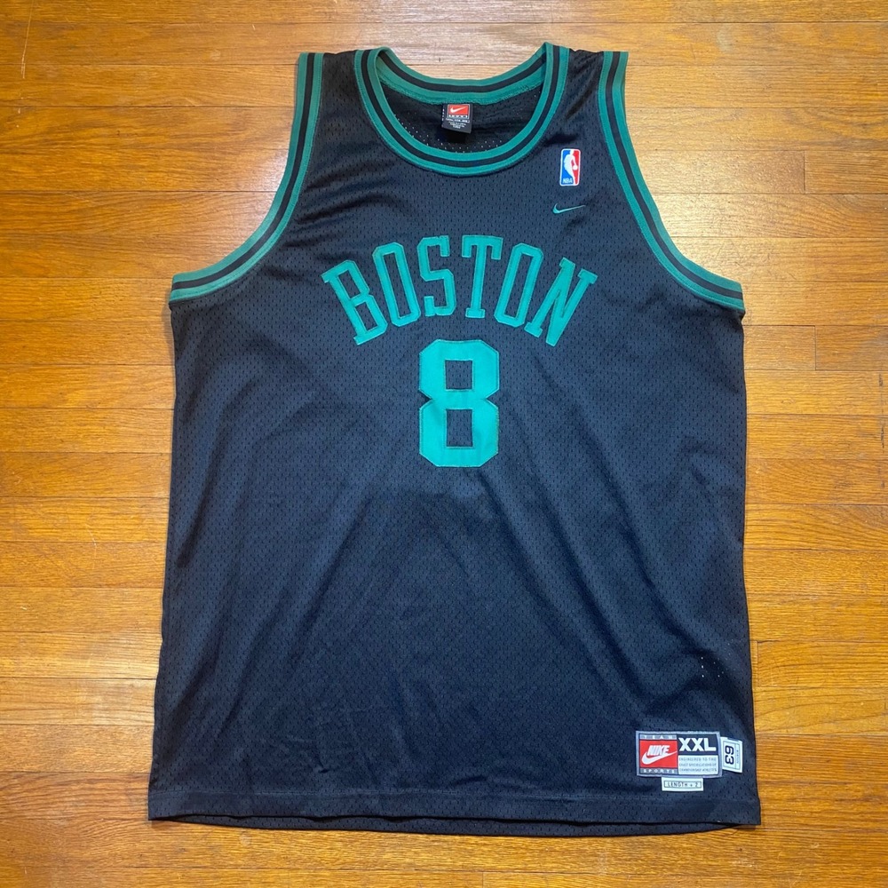 Boston Celtics Antoine Walker #8 Vintage Nike Jersey Black Green Mens XXL